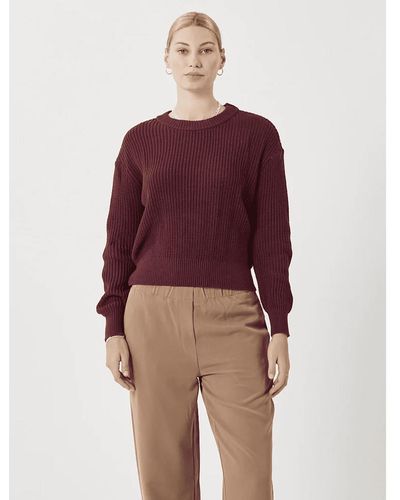 Minimum Mikala Knit Sweater Burgundi - Red