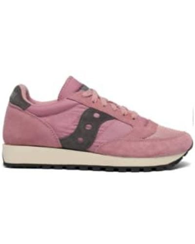 Saucony Zapatos jazz vintage ante logo rosa / gris - Multicolor