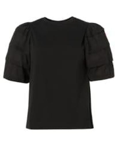 Scamp & Dude Pintuck Sleeve T Shirt 8 - Black