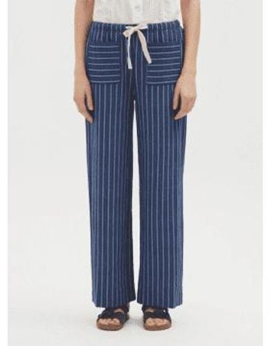 Nice Things Striped Trousers From - Blue