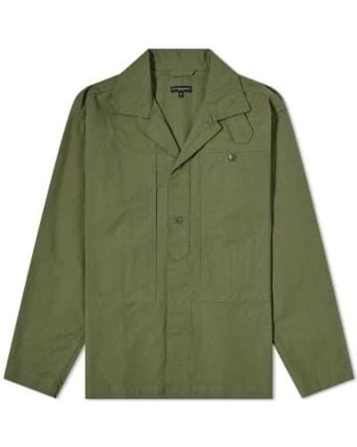 Engineered Garments Fatigue Shirt Jacket Olive Cotton Ripstop 1 - Verde