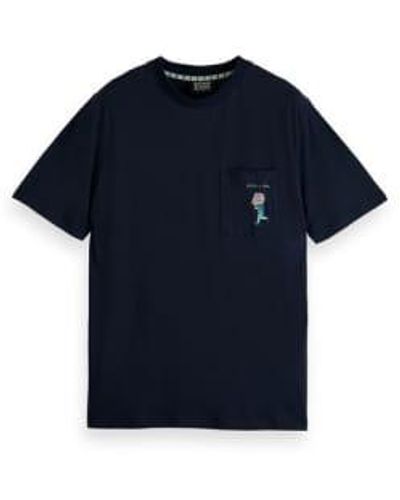 Scotch & Soda Scotch And Soda Night Chest Pocket T Shirt - Blu