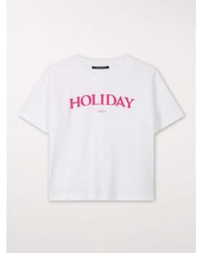 Luisa Cerano T Shirt With Printed Lettering - Bianco