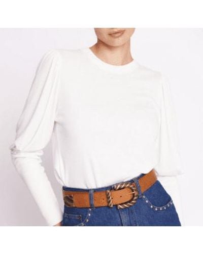 Berenice Camiseta con mangas largas hinchadas- blanco