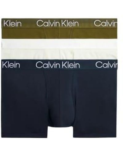 Calvin Klein Ropa interior 3 paquetes troncos estructura morna - Azul