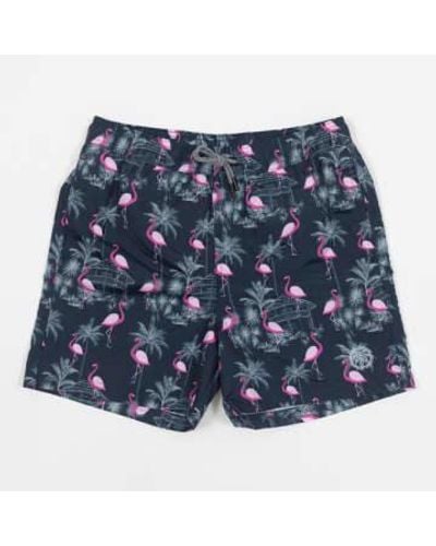 Jack & Jones Fiji Flamingo Swim Shorts - Blue
