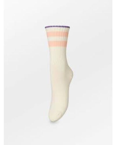 Becksöndergaard Tenna Thick Sock Pink - Bianco