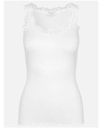 Rosemunde Babette Round Neck Lace Vest Top Col: 1049 , Size: S - White