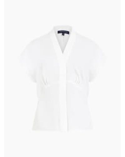 French Connection Carmen Crepe Blouse Or Summer - Bianco