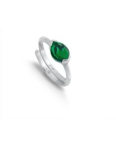 SVP Jewellery Malachite Siren Adjustable Ring - Verde