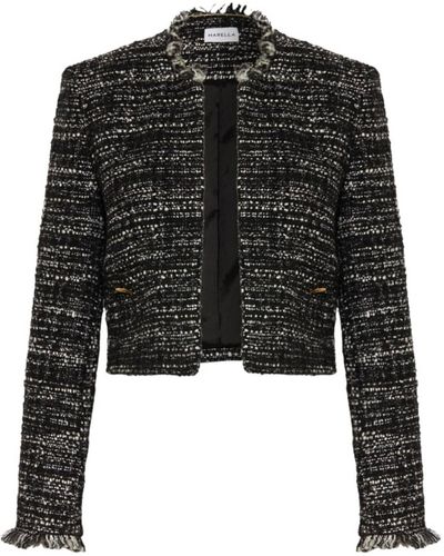 Marella Tweed Short Jacket 12 - Black