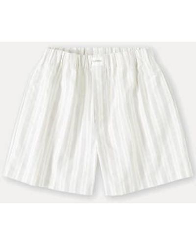 Closed Short Parachute Cotton Striped S - White