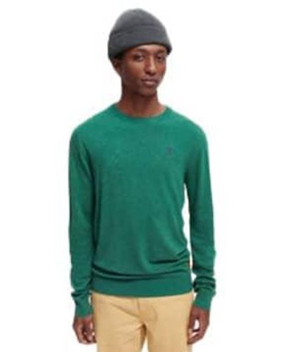 Scotch & Soda Essentials Crewneck Sweater Melange - Green