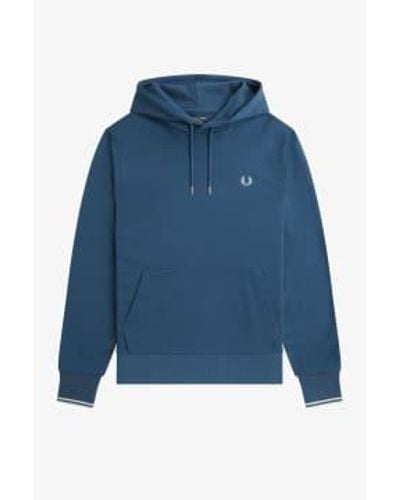 Fred Perry Tipped Hooded Sweatshirt Midnight Small - Blue