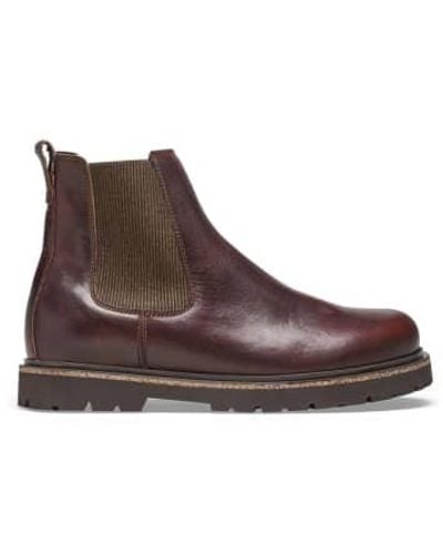 Birkenstock Highwood Slip On Boot Chocolate Leather - Marrone