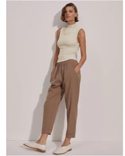 Varley Taupe Stone Oakland Taper Trousers M / - Brown