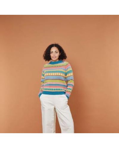 Donna Wilson Static Stripe Sweater Tutti Frutti S - Blue