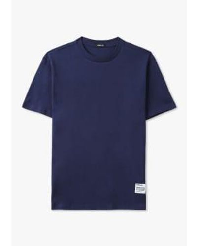 Replay Mens Print Short Sleeve T Shirt In Navy - Blu