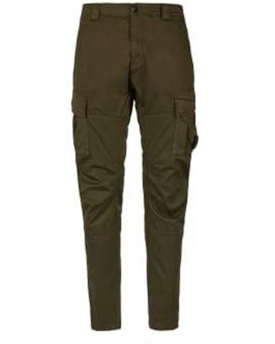 C.P. Company Stretch Sateen Lens Cargo Pants Ivy 46 - Green