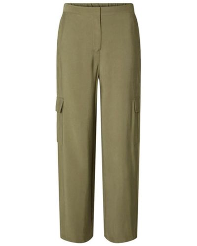 SELECTED Pantalones carga cónicos protección burbuja - Verde