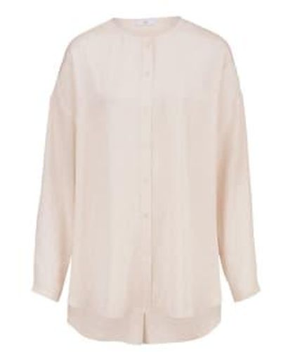 Riani Peach Dust Collarless Crinkle Effect Blouse - Pink