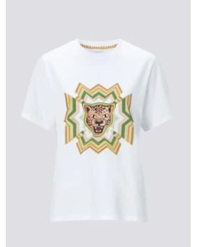 Hayley Menzies T-shirt léopard psychédélique blanc