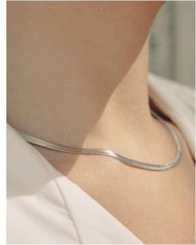 Nordic Muse Collar gargantilla la cana serpientes plata, impermeable - Neutro