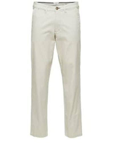 SELECTED Pantalones chino ajustados - Gris