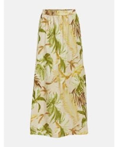 Object Chang Linen Maxi Skirt Tea Leaf - Giallo