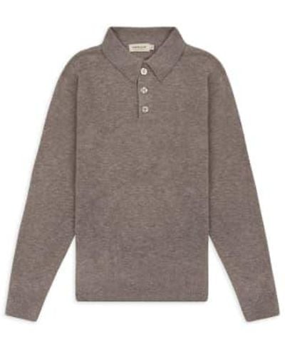Burrows and Hare Knitted Polo L - Gray