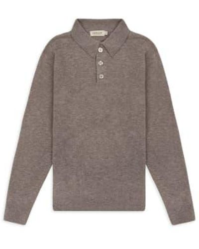 Burrows and Hare Knitted Polo S - Gray