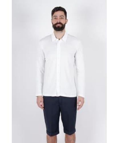 Daniele Fiesoli Camisa manga larga lino blanca - Blanco