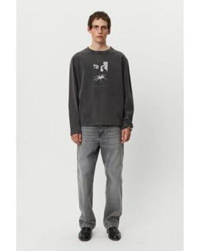 mfpen Meredith Ls Tee Washed Graphite Xs - Gray