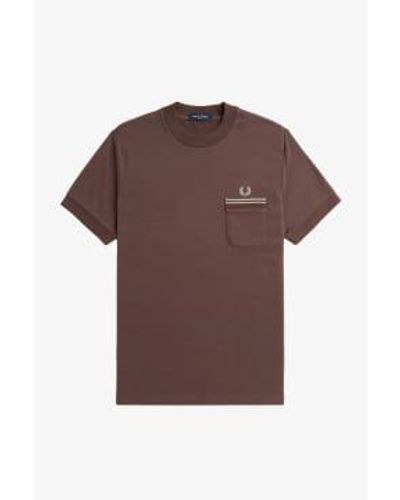 Fred Perry Camiseta bolsillo Loopback - Marrón