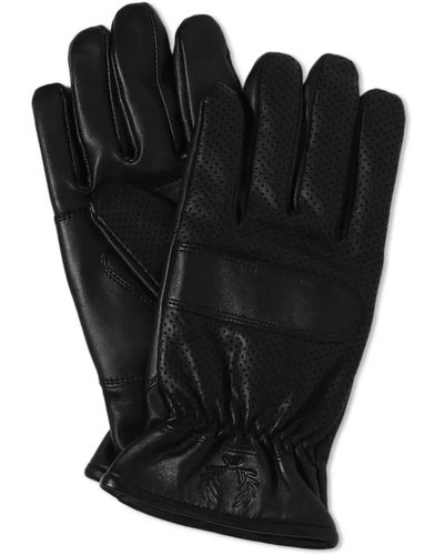 Fred Perry Perforated Leather Glove - Black