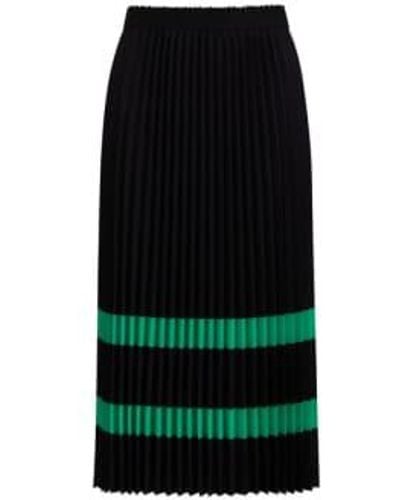 COSTER COPENHAGEN With Green Stripe Pleated Skirt 34 - Black