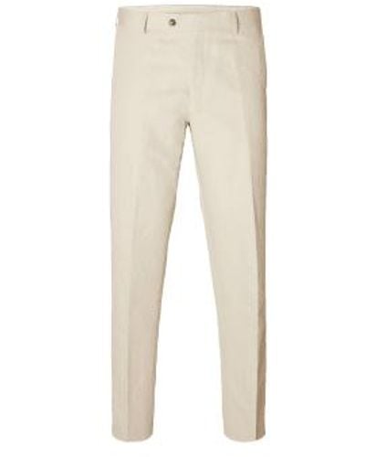 SELECTED Straight Sean Trousers - Natural