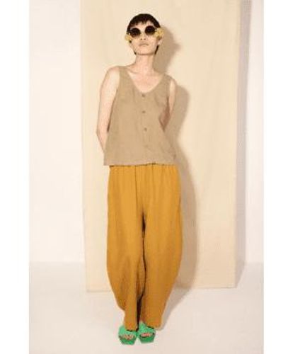 L.F.Markey Basic Linen Dijon Trousers 8 - Natural
