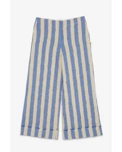 Ottod'Ame Linen Blend Trousers Size 8 - Blue