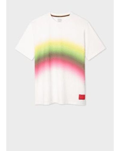 Paul Smith Weiß übergroßer "horizont" -druck-t-shirt - Mehrfarbig