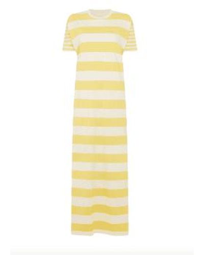 Bella Freud Sunshine Striped T-shirt Dress Xs/s - Yellow