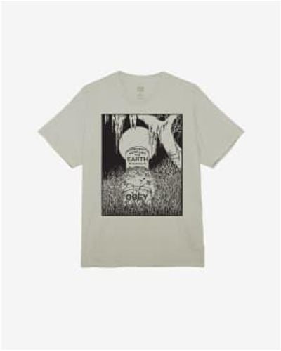 Obey Here Lies The Earth T Shirt Pigment - Grigio