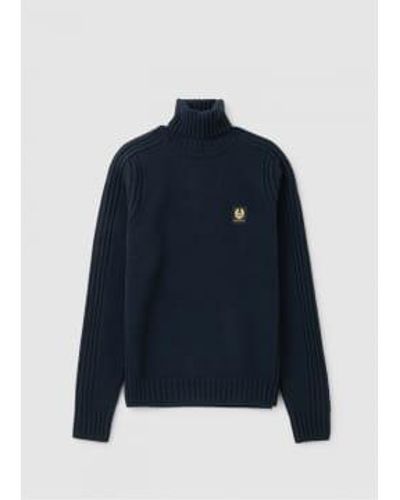 Belstaff Mens Watch Rollneck Sweatshirt In Dark Ink - Blu