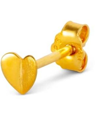 Lulu Heart Earring Plated Brass - Yellow