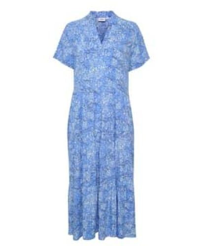Saint Tropez Eda Ss Maxi Dress In Ultramarine Leo - Blu