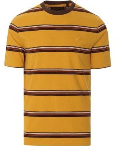 Lyle & Scott Multi -streifen -t -shirt amber - Gelb