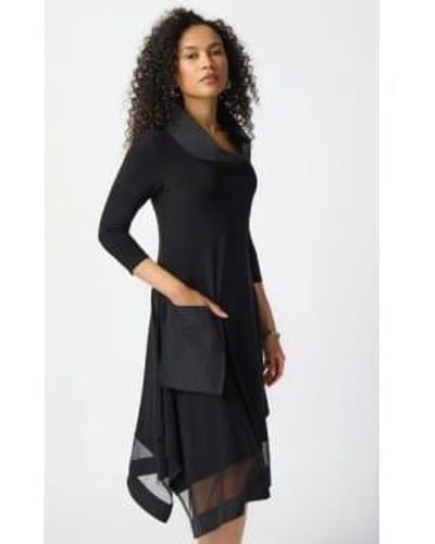 Joseph Ribkoff Silky Knit Handkerchief Dress 14 - Black