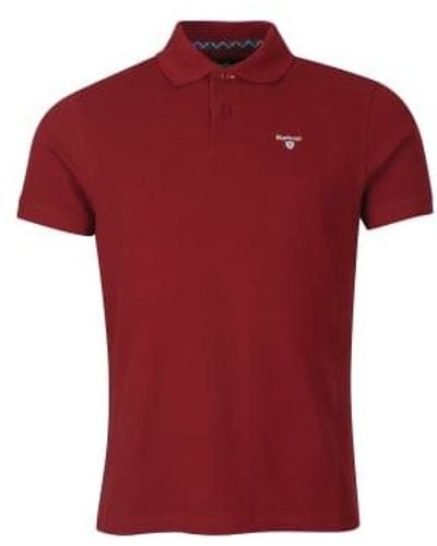 Barbour Tartan Polo Pique Wine - Red