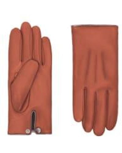Agnelle Leather Gloves Moka Copper Rick 9 - Red