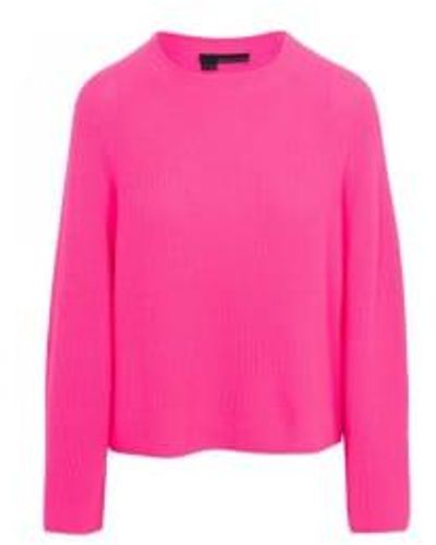 360cashmere Sophie Trapeze Crew Neck Sweater Col: Dayglo L - Pink